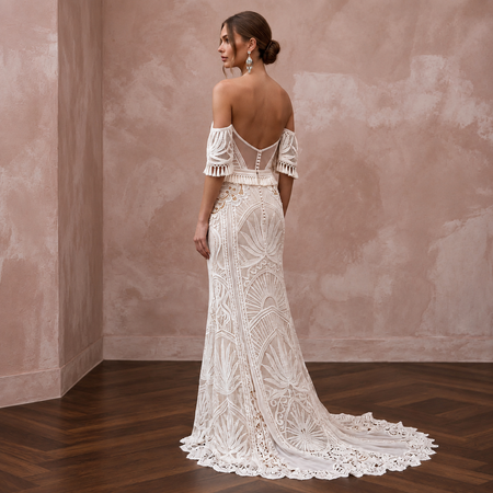 Boho Lace Wedding Dress for a Desert Elopement