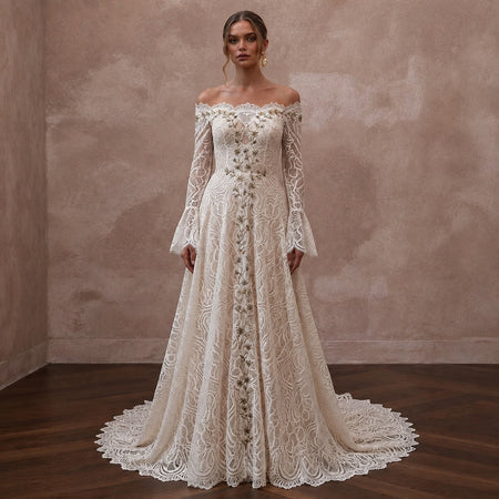 Boho Lace Wedding Dress for a Mountain Elopement