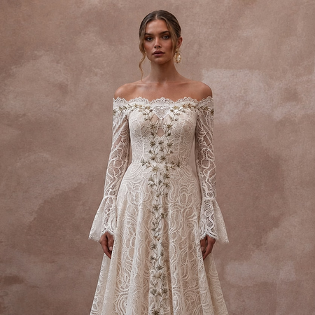 Boho Lace Wedding Dress for a Mountain Elopement
