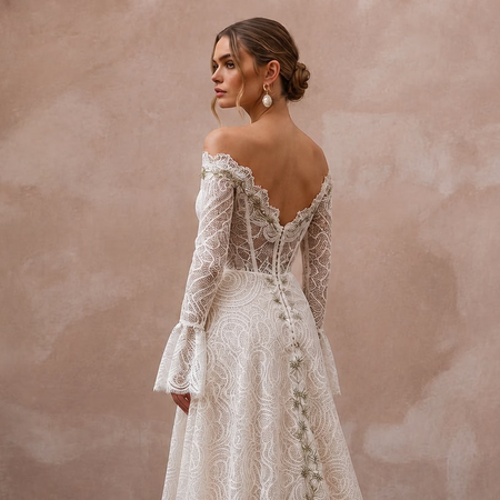Boho Lace Wedding Dress for a Mountain Elopement