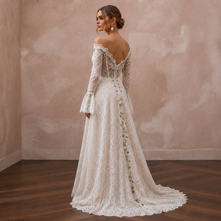 Boho Lace Wedding Dress for a Mountain Elopement