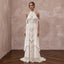 Boho Off-White Cotton Macrame Halter Neck Wedding Gown for Desert Vows