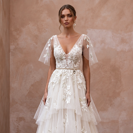Boho Tulle Wedding Gown for a Woodland Ceremony