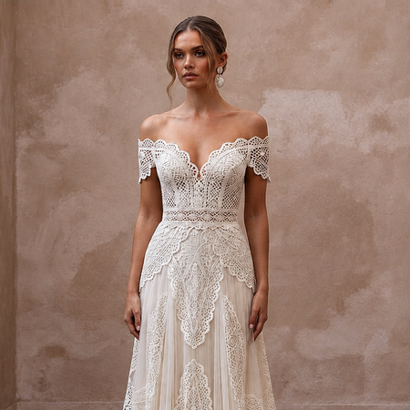 Boho Wedding Dresses with Crochet Lace Designs