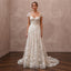 Botanical Ivory Embroidered Organza Dress for Park Elopement - Apparel & Accessories > Clothing > Wedding & Bridal Party Dresses > Wedding Dresses - Mignonette Bridal