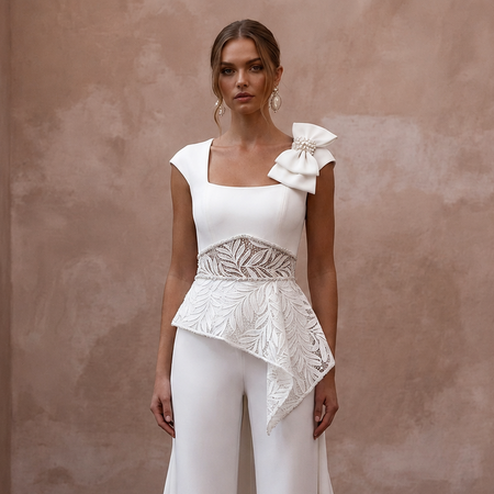 Bridal Jumpsuits with Modern Crepe Tailoring