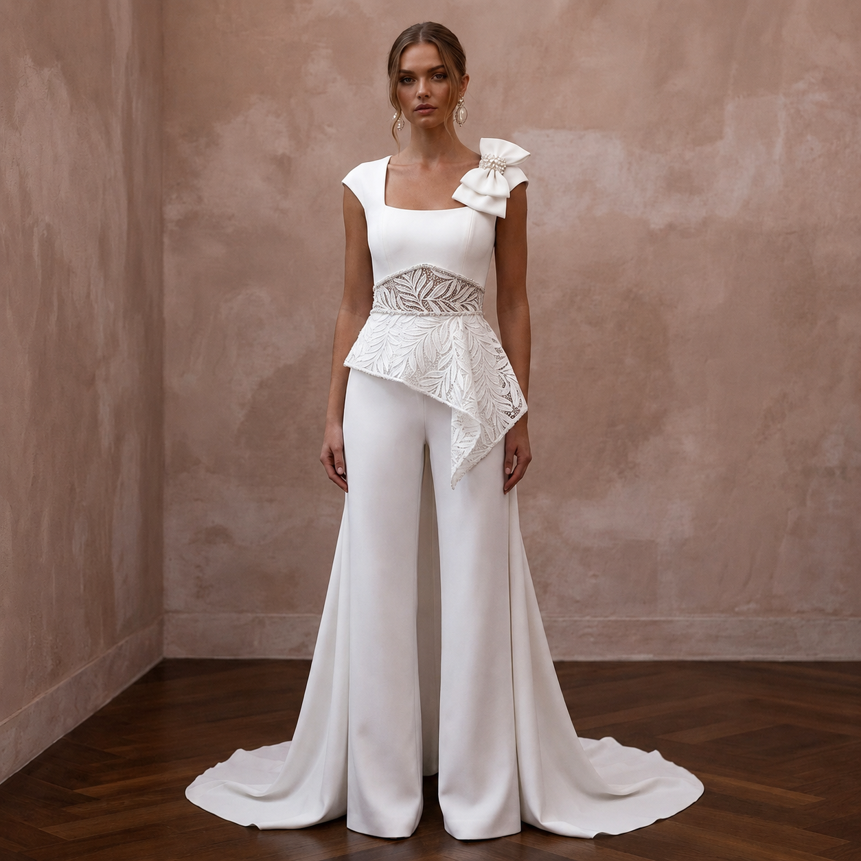 Bridal Jumpsuits with Modern Crepe Tailoring Main image