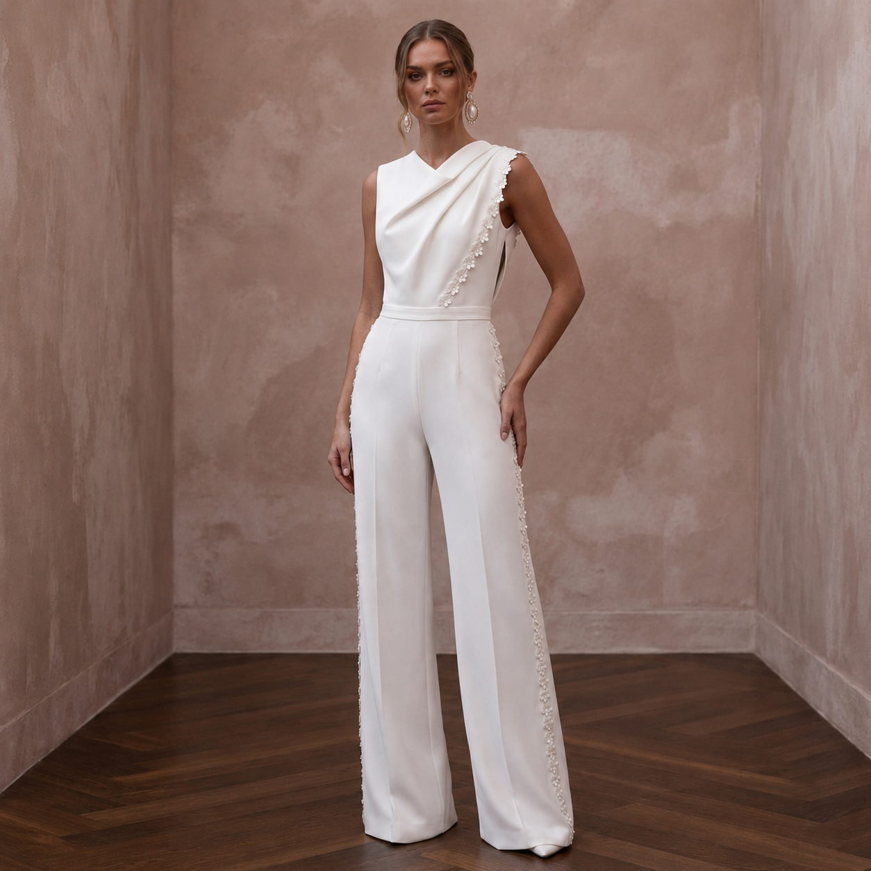Bridal Jumpsuits with Tailored Crepe Elegance