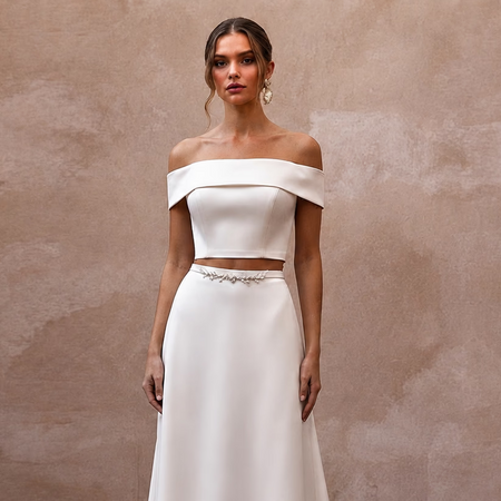 Bridal Separates with Modern Minimalist Style - Apparel & Accessories > Clothing > Wedding & Bridal Party Dresses > Wedding Dresses - Mignonette Bridal