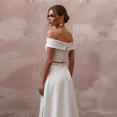 Bridal Separates with Modern Minimalist Style - Apparel & Accessories > Clothing > Wedding & Bridal Party Dresses > Wedding Dresses - Mignonette Bridal