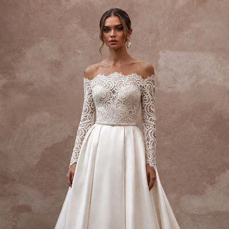 Bridal Separates with Satin Skirts and Lace Bodices - Apparel & Accessories > Clothing > Wedding & Bridal Party Dresses > Wedding Dresses - Mignonette