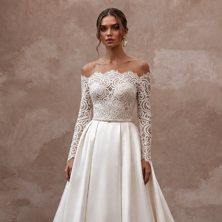Bridal Separates with Satin Skirts and Lace Bodices
