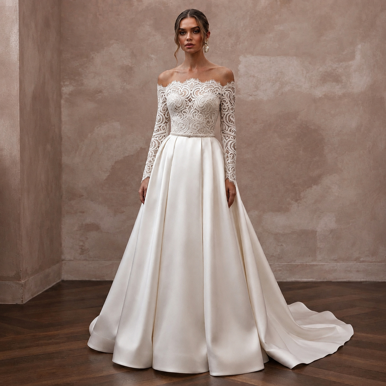Bridal Separates with Satin Skirts and Lace Bodices Main image