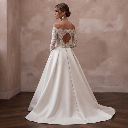 Bridal Separates with Satin Skirts and Lace Bodices - Apparel & Accessories > Clothing > Wedding & Bridal Party Dresses > Wedding Dresses - Mignonette