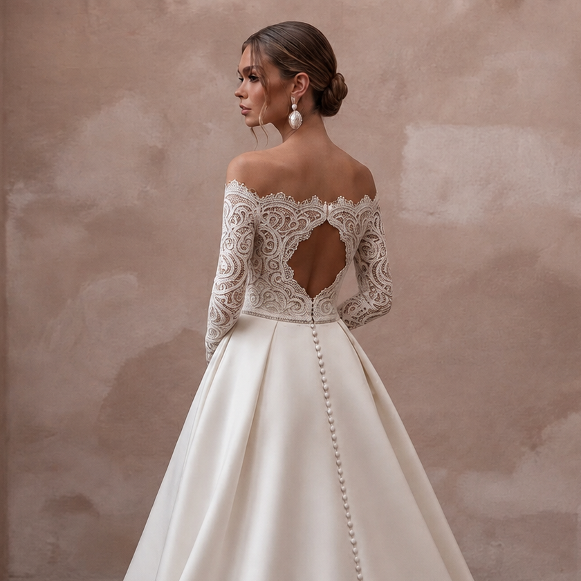 Bridal Separates with Satin Skirts and Lace Bodices