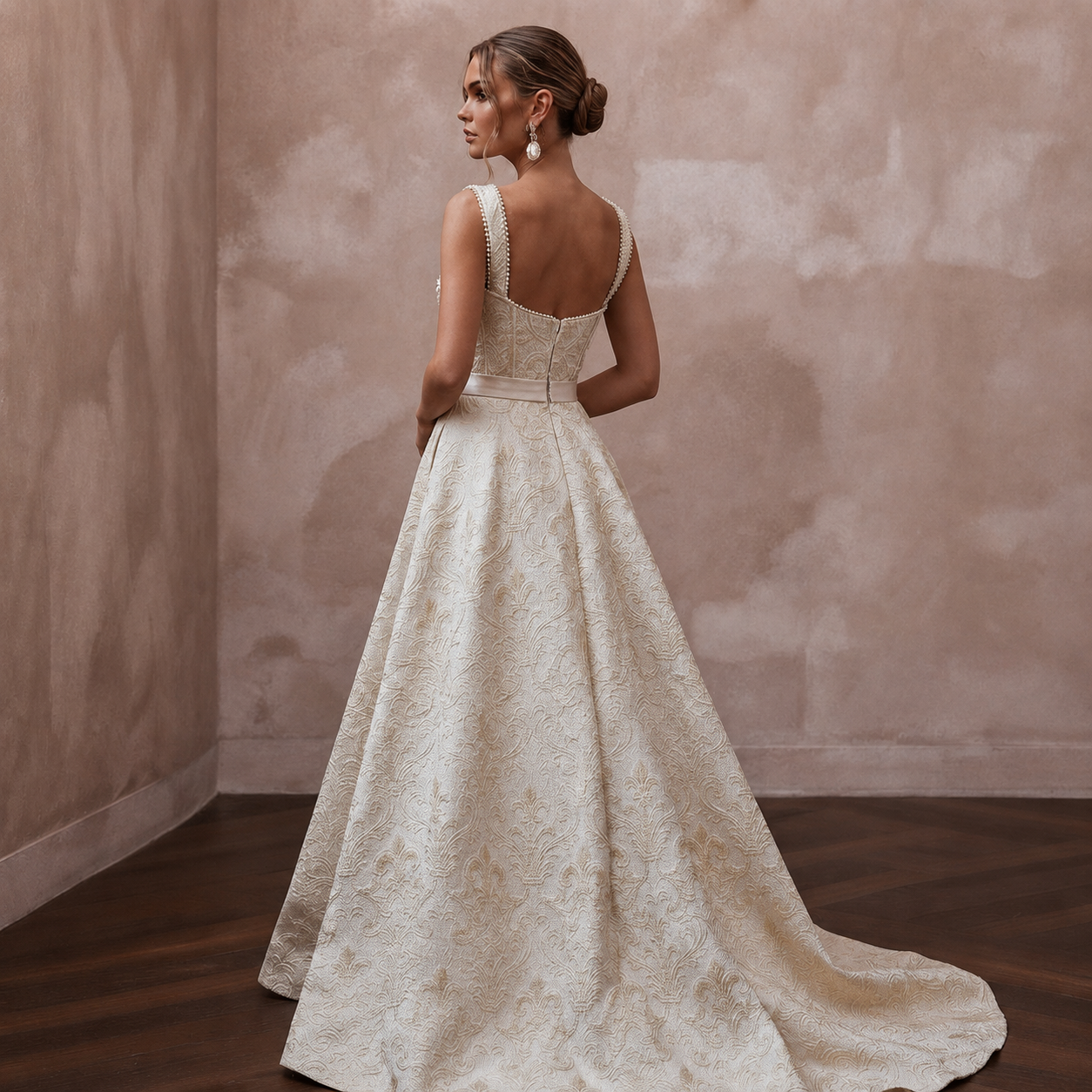 Brocade Wedding Dresses with Regal Elegance