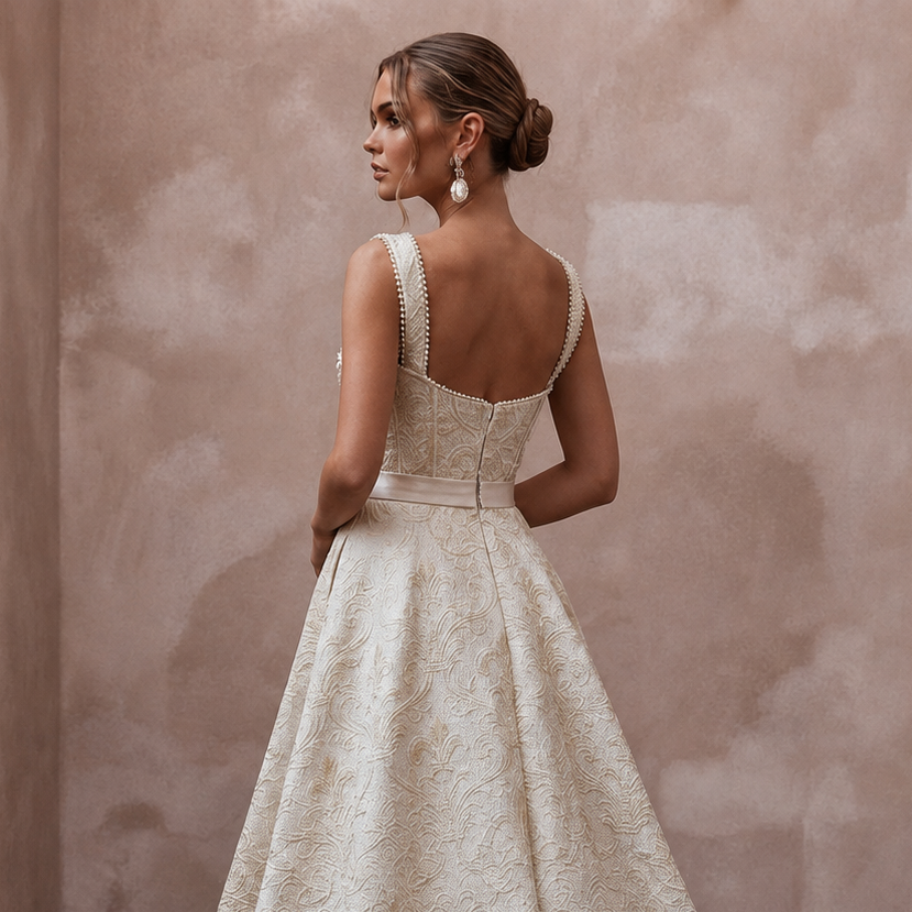 Brocade Wedding Dresses with Regal Elegance