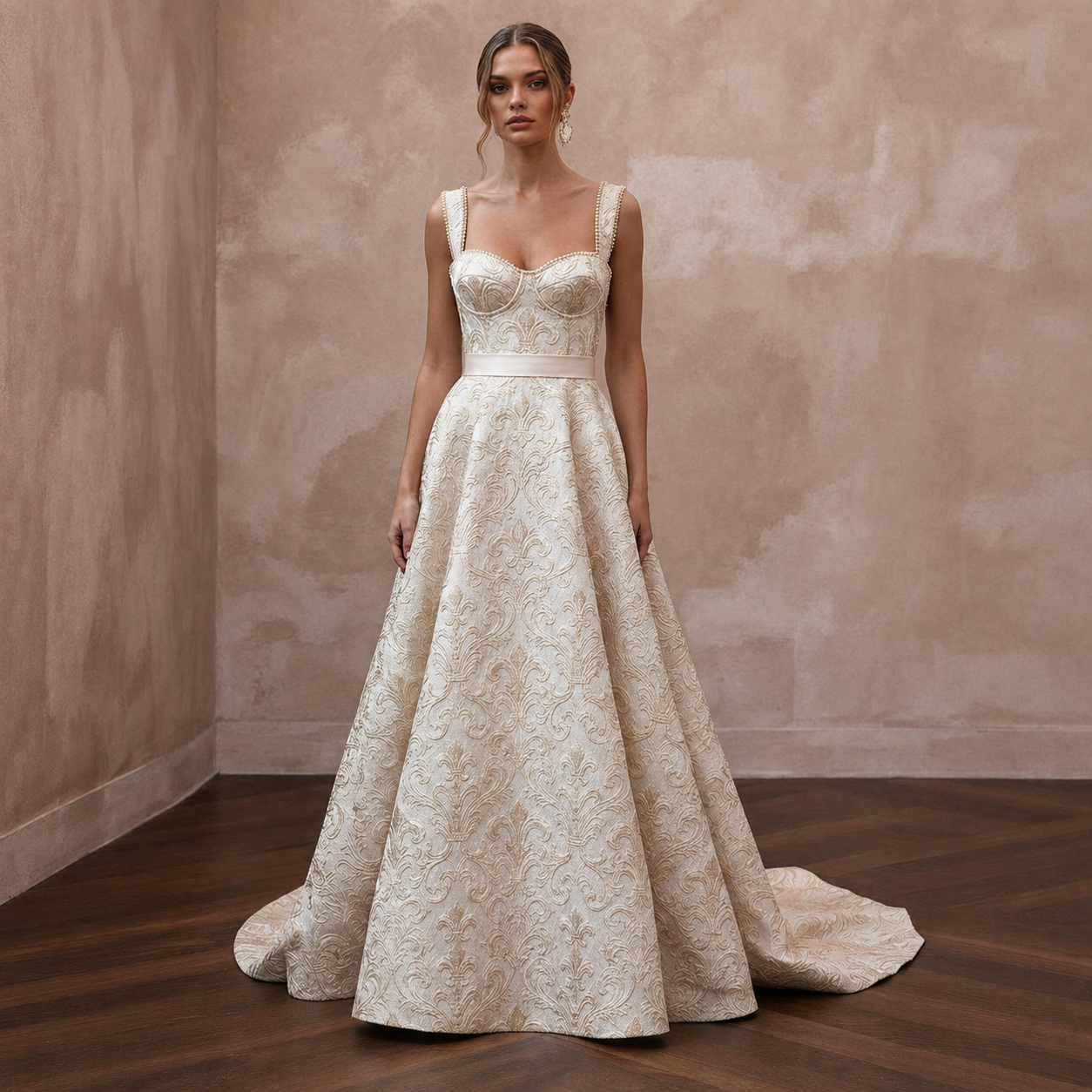 Brocade Wedding Dresses with Regal Elegance Main image