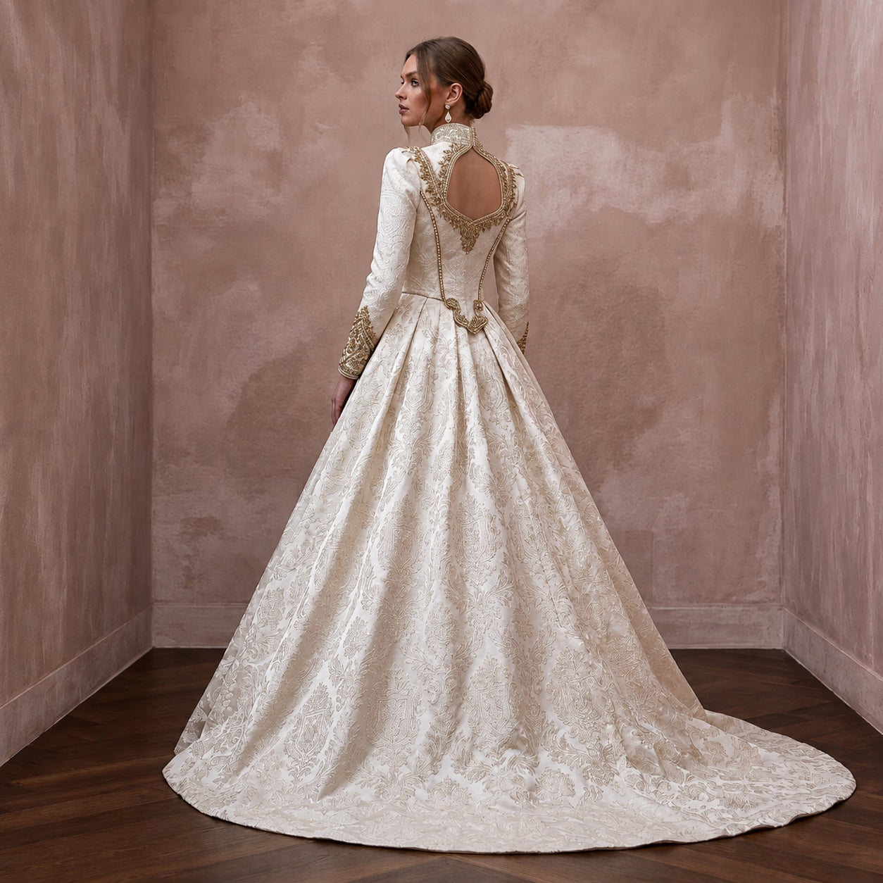 Brocade Wedding Dresses with Regal Vintage Beauty Secondary image