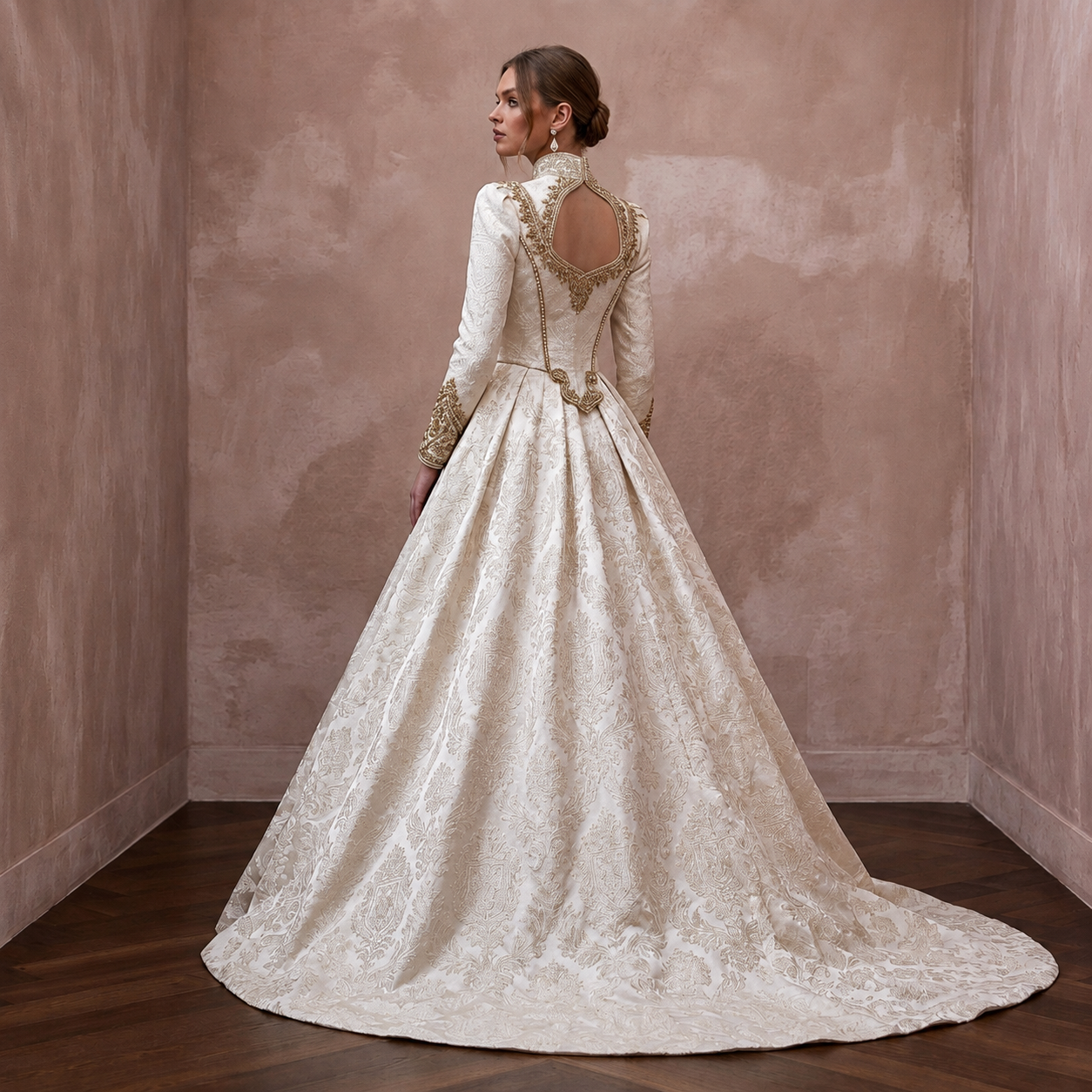 Brocade Wedding Dresses with Regal Vintage Beauty