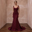 Burgundy Heavy Matte Satin Sweetheart Neckline Mermaid Gown - Apparel & Accessories > Clothing > Wedding & Bridal Party Dresses > Wedding Dresses - Mignonette Bridal