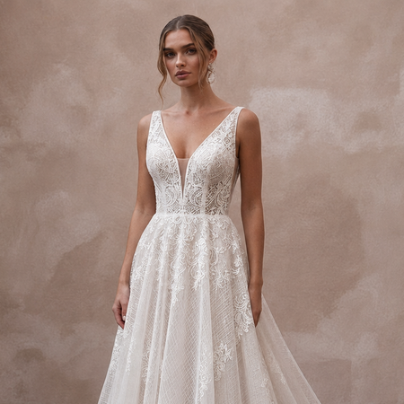 Cathedral Train Wedding Dresses with Intricate Lace Borders