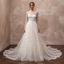 Celestial Ivory Sparkle Tulle Long Sleeve A-Line for Stargazing