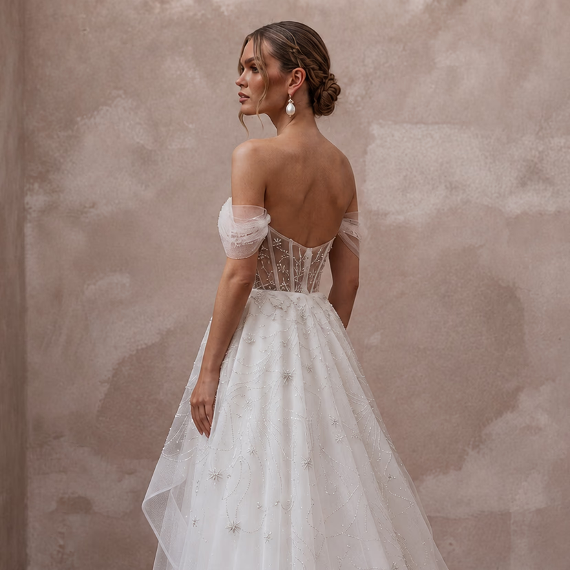 vow renewal dresses Celestial White Sparkle Tulle A-Line Bridal Dress for New Year's R – Mignonette Bridal Color:PARIS-BLUE 900+ Best Indian dresses ATTV_GLOBAL_EXCLUSION_TAG Discover effortless beauty with