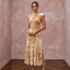 Champagne Floral Burnout Velvet Midi Dress for Autumn Event