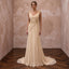 Champagne Soft Netting Draped Grecian Goddess Bridal Dress