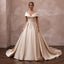 Champagne Wedding Dresses with Luxurious Satin Finish - Apparel & Accessories > Clothing > Wedding & Bridal Party Dresses > Wedding Dresses - Mignonette Bridal