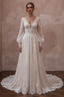 Chantilly Lace Wedding Dresses with Romantic Sleeves