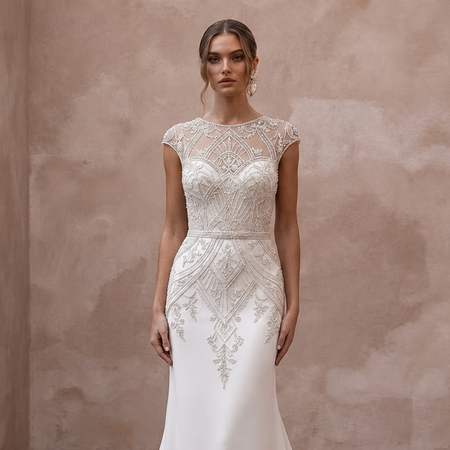Chapel Train Wedding Dresses with Classic Sophistication - Apparel & Accessories > Clothing > Wedding & Bridal Party Dresses > Wedding Dresses - Mignonette