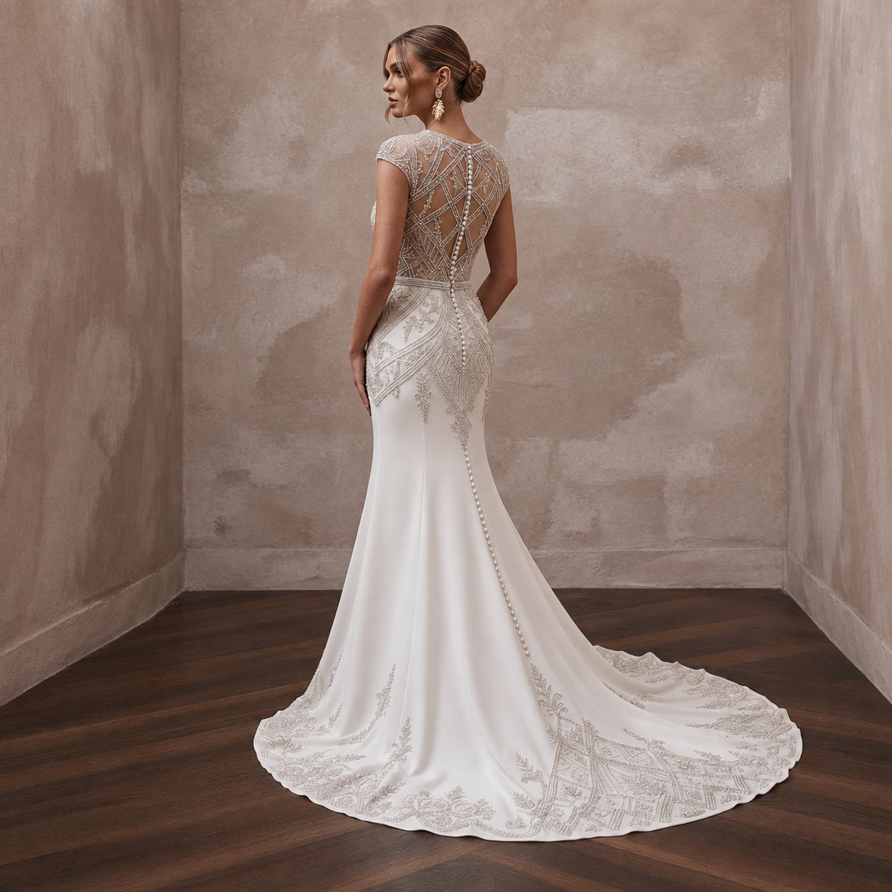 Chapel Train Wedding Dresses with Classic Sophistication - Apparel & Accessories > Clothing > Wedding & Bridal Party Dresses > Wedding Dresses - Mignonette
