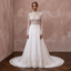 Chapel Train Wedding Dresses with Delicate Lace Borders