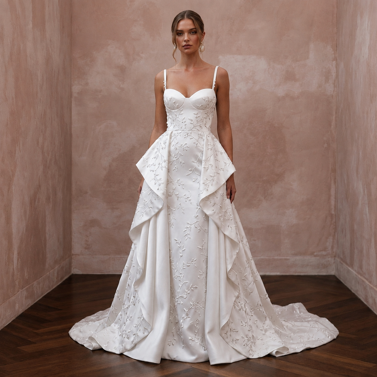 Chapel Train Wedding Dresses with Elegant Satin Finish