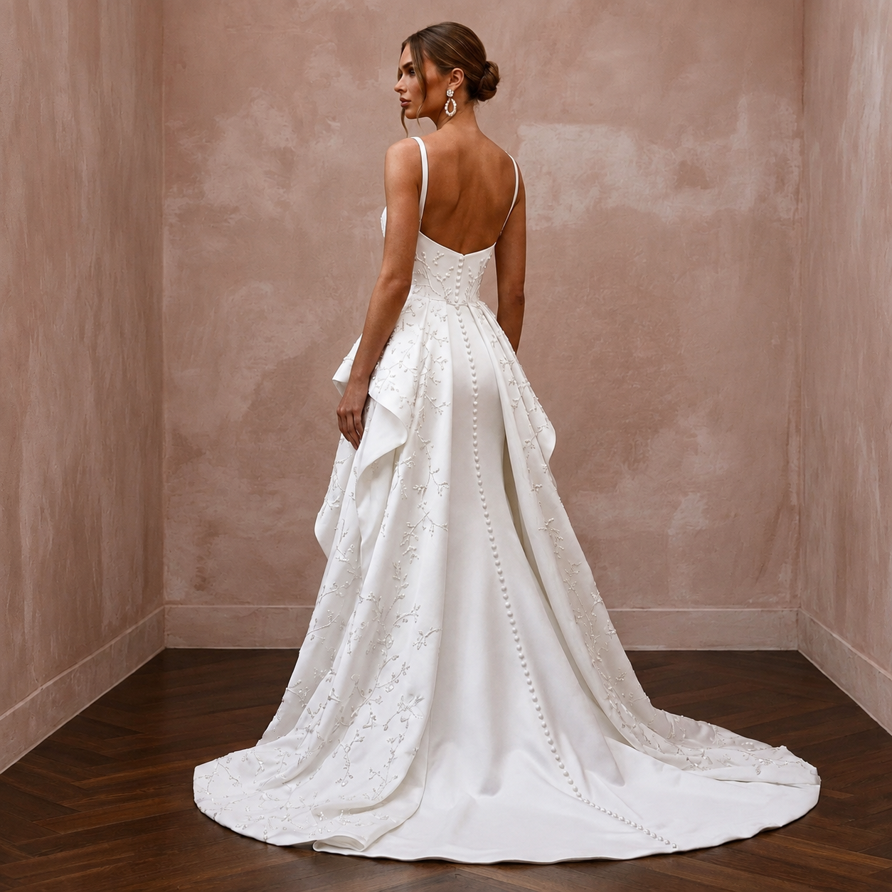 Chapel Train Wedding Dresses with Elegant Satin Finish