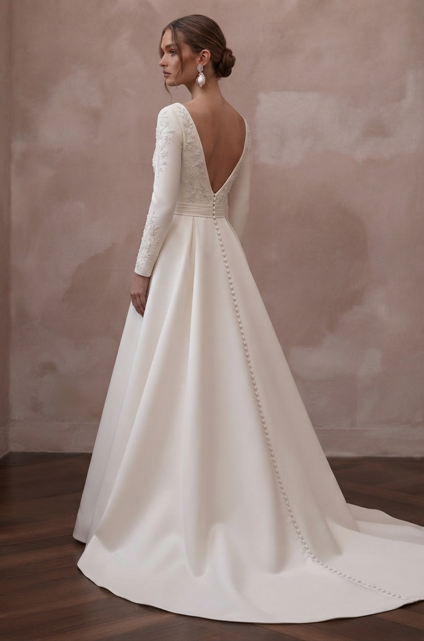 Chapel Train Wedding Dresses with Timeless Beauty Secondary image