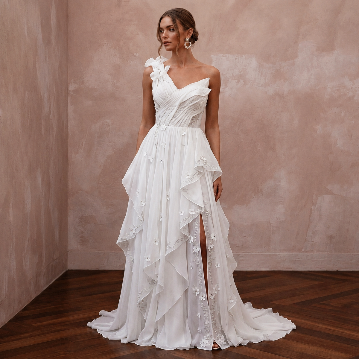 Chiffon Second Look Wedding Gown for the Reception