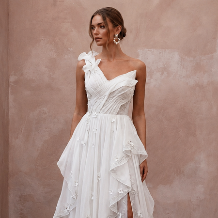 Chiffon Second Look Wedding Gown for the Reception