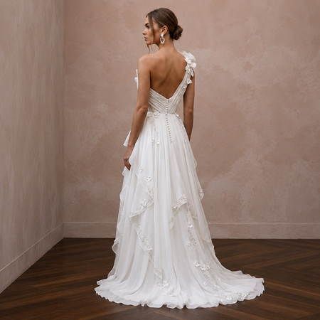 Chiffon Second Look Wedding Gown for the Reception