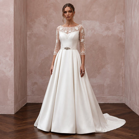Classic A-Line Bridal Dress for a Mature Bride