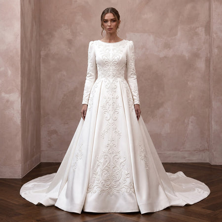 Classic A-Line Wedding Dress for a Church Ceremony