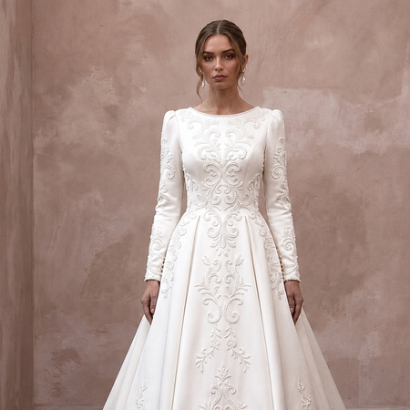 Classic A-Line Wedding Dress for a Church Ceremony