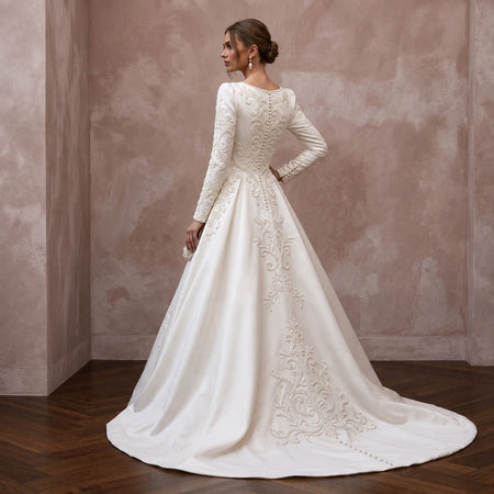 Classic A-Line Wedding Dress for a Church Ceremony