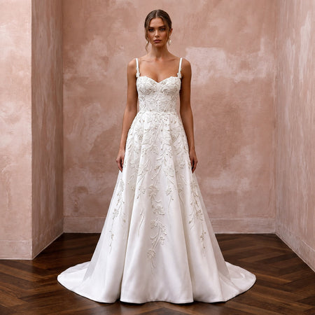 Classic A - Line Wedding Gown for a Winery Ceremony - Apparel & Accessories > Clothing > Wedding & Bridal Party Dresses > Wedding Dresses - Mignonette Bridal