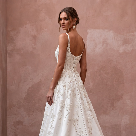 Classic A - Line Wedding Gown for a Winery Ceremony - Apparel & Accessories > Clothing > Wedding & Bridal Party Dresses > Wedding Dresses - Mignonette Bridal
