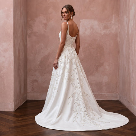 Classic A - Line Wedding Gown for a Winery Ceremony - Apparel & Accessories > Clothing > Wedding & Bridal Party Dresses > Wedding Dresses - Mignonette Bridal