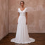 Classic Chiffon A - Line Wedding Dress with Short Sleeves - Apparel & Accessories > Clothing > Wedding & Bridal Party Dresses > Wedding Dresses - Mignonette Bridal