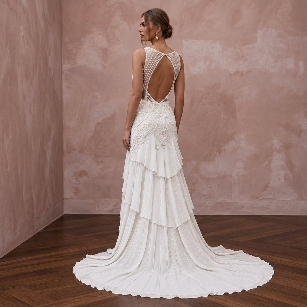 Classic Chiffon Wedding Dress for an Older Bride